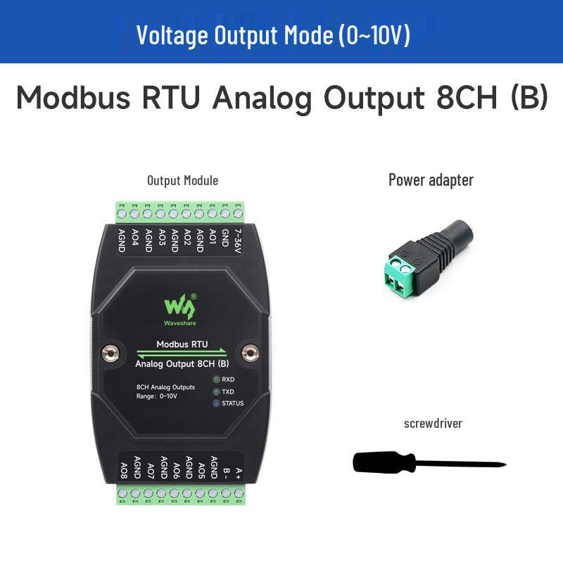 Industrial 8-Channel DA Output Module: 12-bit, Synchronous Voltage/Current Output