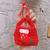 Christmas Plush Keychain  Wallet Space   Knit Earphone Bag Pendant  Practical Holiday Accessory