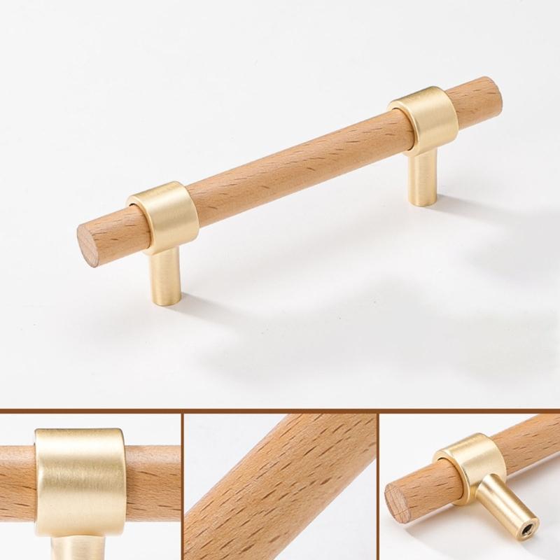 1pair Cabinet Pull Wooden Dressers Knob Simple Drawer Pulls Handles Kitchen Bedroom Furniture Hardware Enduring