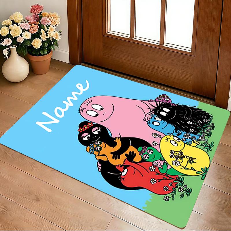Custom Name Colorful Creatures Living Room Non-Slip Area Rug Soft Carpet for Bedroom Kids Playroom Sofa Office Home Decor Doormat
