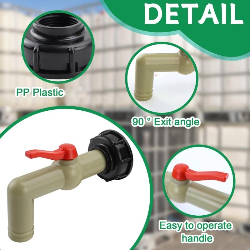 Heavy Duty IBC Tank Connector Reinforced Thread Outlet Tap for IBC Container Water Tank Rain Butt Accessories