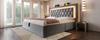 Polsterbett 180x200 cm Samt mit LED-Diamantstreifen, USB- & Typ-C-Ladestation, Stauraum, Lattenrost, grau (ohne Matratze)