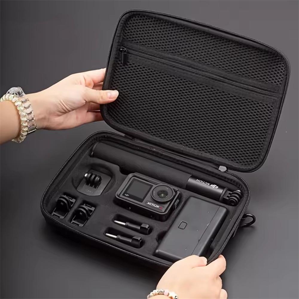 Portable Carrying Case for DJI Osmo Action 6, Hard PU Travel Storage Bag Shockproof Case for Action6 Protector Accessories