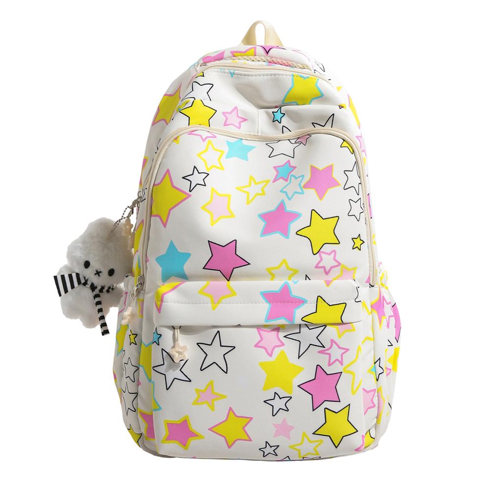 Schultasche1011 neuer Rucksack Mittelschule Mädchen große Kapazität Sternendruck Schultasche High School College Studenten Nischenrucksack