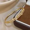 Bracciali Bangle Unici a Doppio Strato con Strass per Donna, Bracciale a Manica in Rame Placcato Oro alla Moda, Gioielli Regali