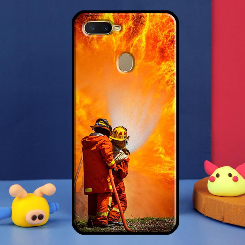 Fire Fighting Hero Case For Oppo A98 A78 A58 A15 A16 A17 A5 A9 A91 A52 A72 A76 A96 A74 A94 A54 S A57 A77 Cover