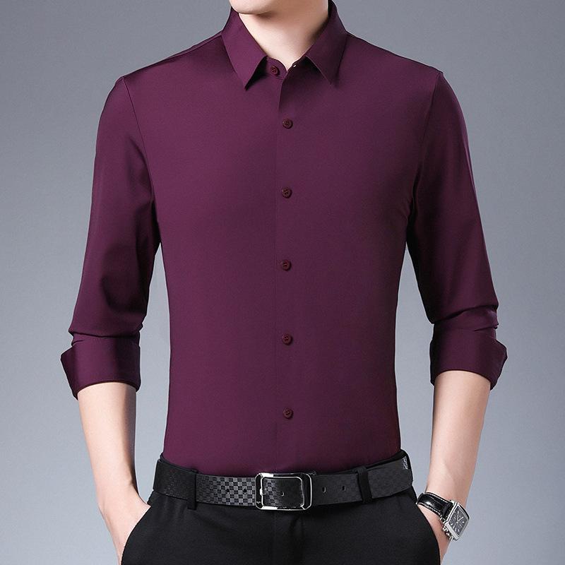 New One Piece Spring and Autumn New Men's Business Casual Long-sleeved Shirt Youth Shirt