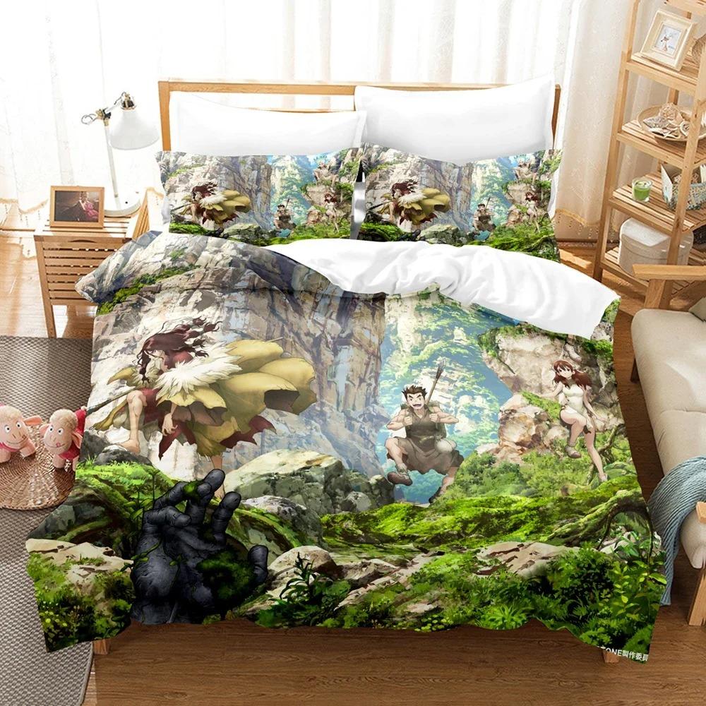 Comforter 3D Print Dr.Stone Senku Bedding Set For Bedroom Soft Modern S Comefortable Kids And