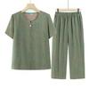 Stylish Summer Set: Short-Sleeve T-Shirt & Pants for Middle-Aged & Elderly Women