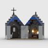 DIY custom MOC building block toys, medieval church cabin model decoration, creative assembly toy collection, festival gifts