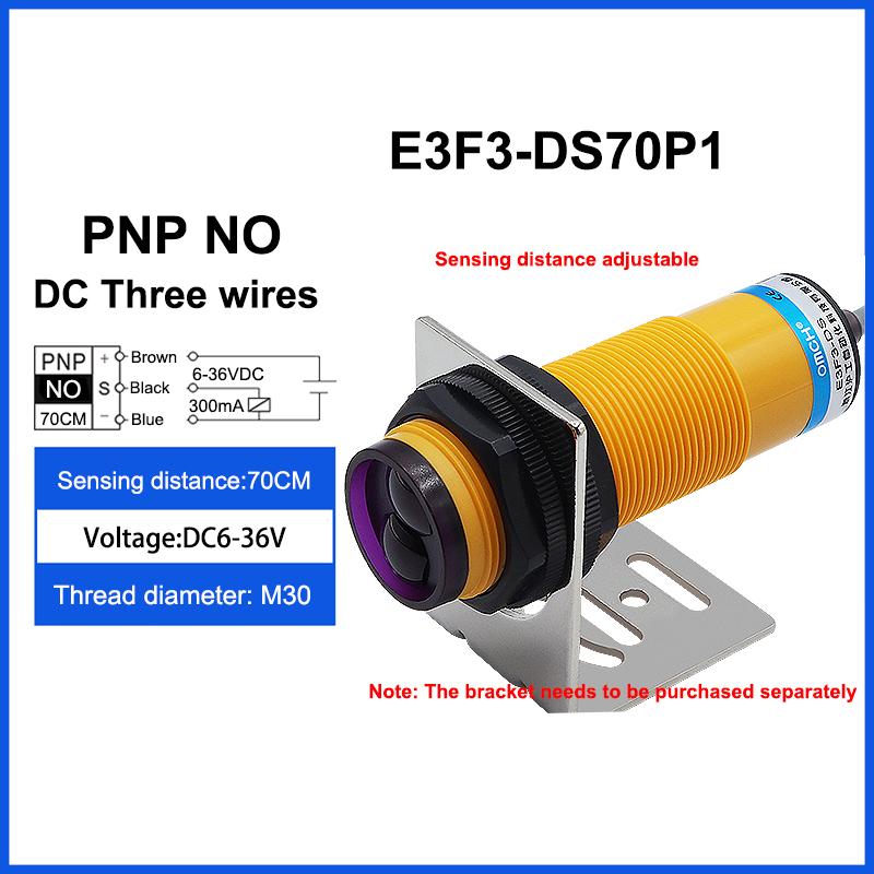 Diffuse Reflection Photoelectric Switch M30 70CM Sensing Distance DC Three Wires Sensor