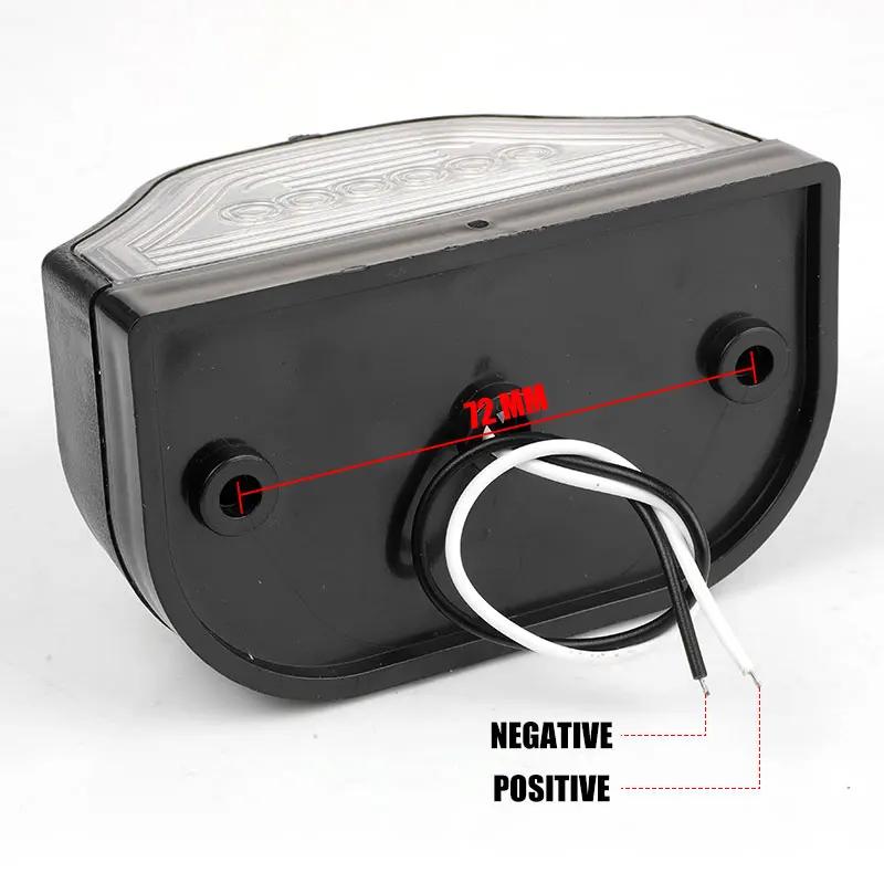 Universal 6 LED Motorcycle License Plate Light, 12-24V White Waterproof Number Plate Lamp for Dirt Pit Bike ATV UTV