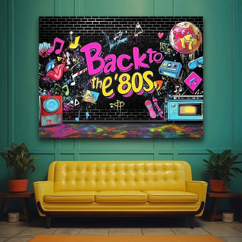 One Item a Retro 1980s Hip-hop Graffiti-themed Party Photography Backdrop Wall Tiles Music Radio Fashionable Decoration Props