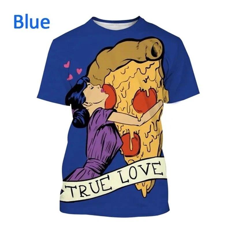 Funny New Pizza 3D Printed T Shirt Men Women Chilren Casual Delicious Food Graphic Harajuku Style Streetwear Top Tees Tshirt