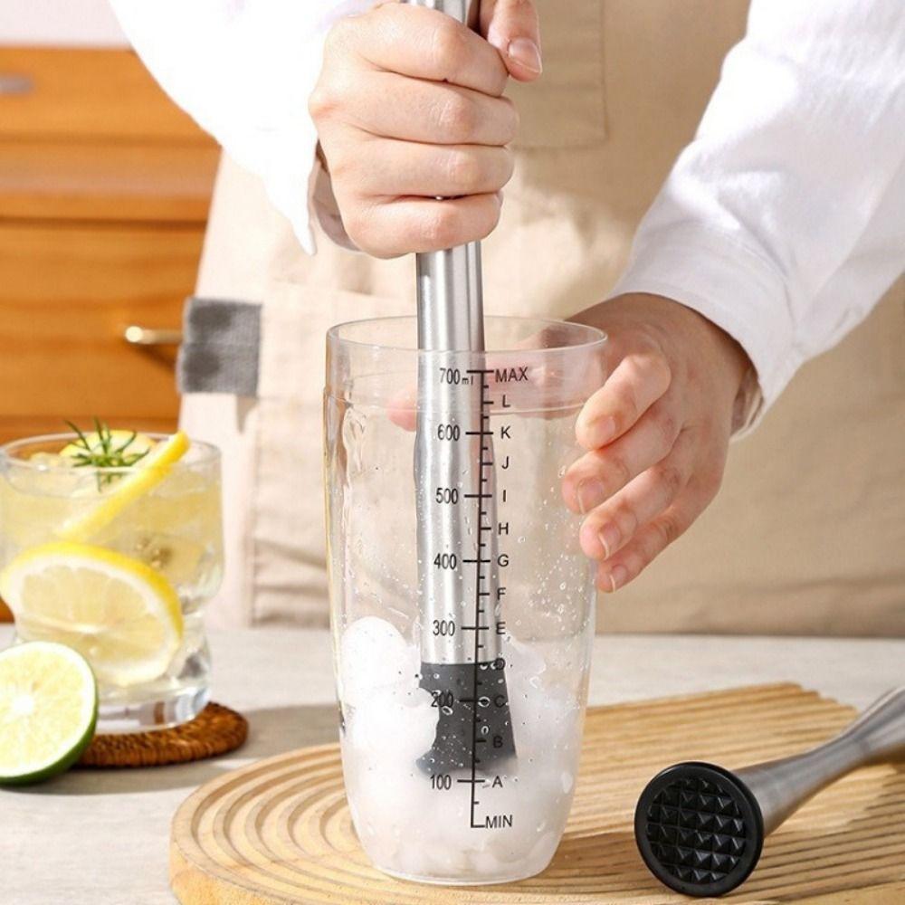 Stainless Steel Bar Muddler Long Handle Fruit Tea Pounding Stick Bar Accessories