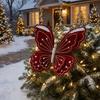 Glitter Coated Artificial Glitter Butterfly Large Size Simulated Butterfly Tree Decor  Party Decor