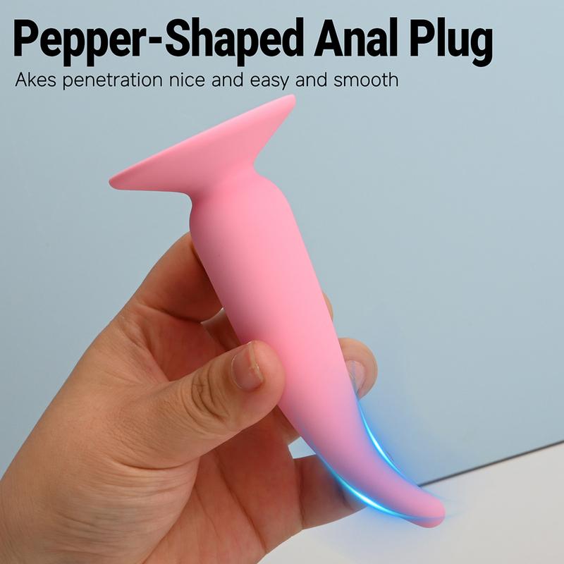 Pepper-shaped Anus Anal Plug Flexible Tip,Curved Butt Plugs Sex Toys,Analplug Buttplug Butplug With Suction Cup