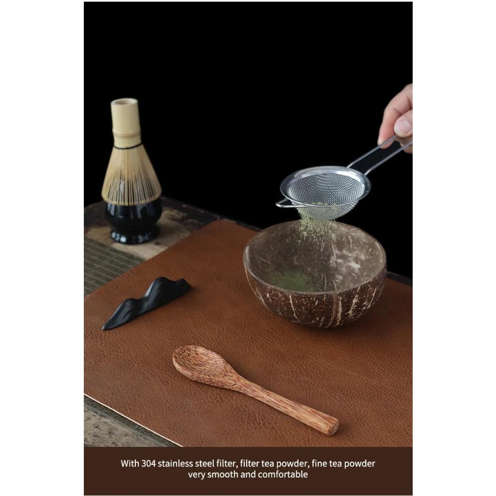 4-7pcs Handmade Home Easy Clean coconut Matcha Tea Set Tool Stand Kit Bowl Whisk ScoopBirthday gift Ceremony Kitchen supplies