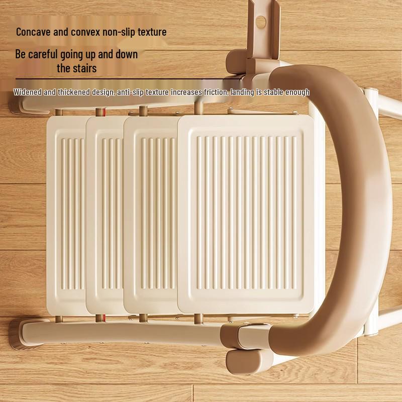 Thickened Carbon Steel Folding A-Frame Ladder: Indoor Multifunctional Step & Telescopic Climbing Ladder for Housewarming