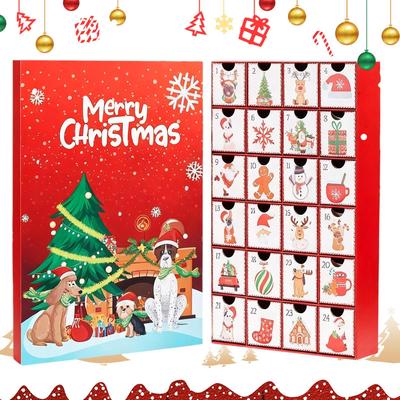Christmas Count Down Calendars Reusable Festive Box 24 Days Vacation Dog Calendar For Holiday Party Gathering Activities Family