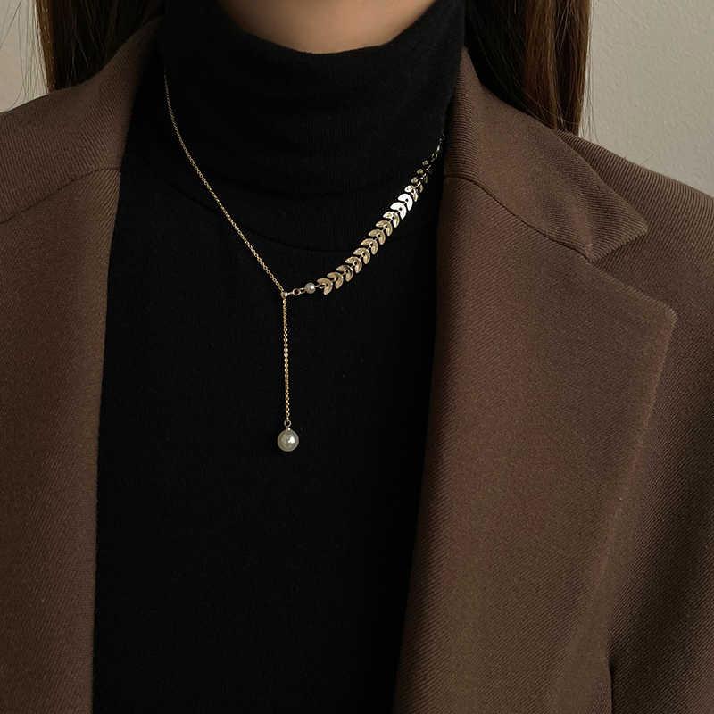 Wheat Ear Fringed Pearl Necklace Niche Light Luxury High-end Design Sense Adjustable Y-shaped Sweater Chain Women