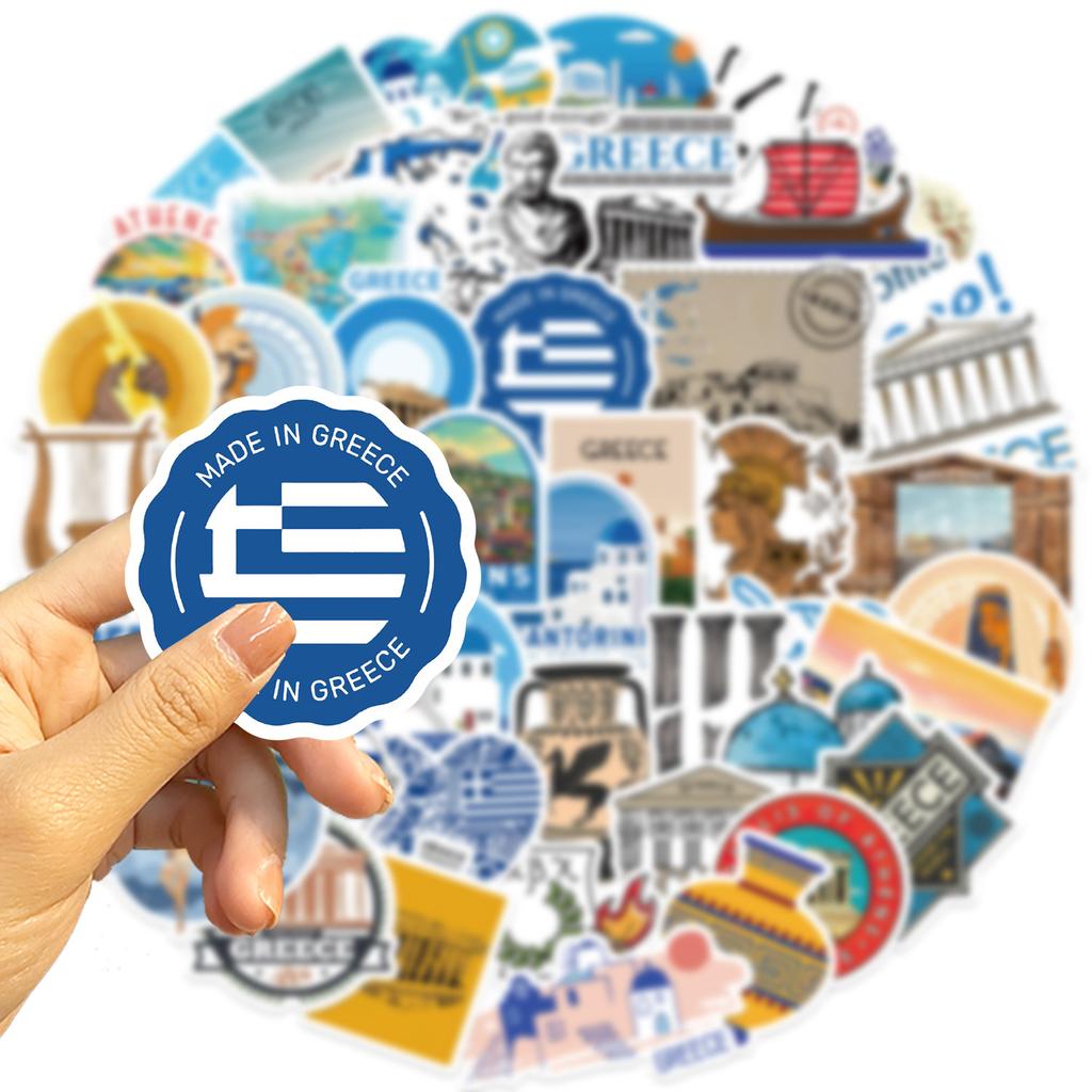 50 Greek Greece Graffiti Stickers Decorate Guitar Notebook Suitcase DIY Waterproof Stickers
