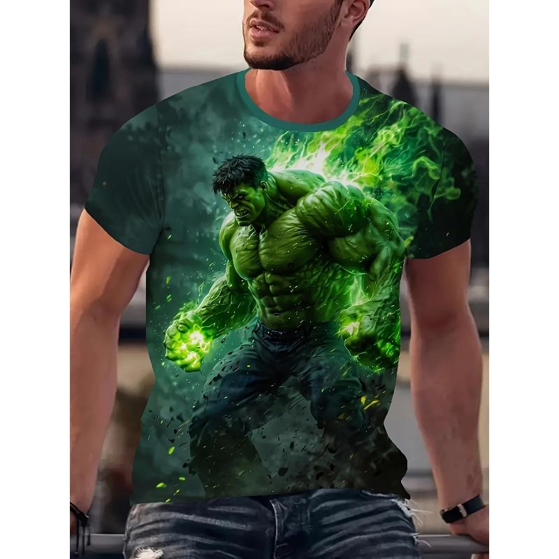 Marvel Hulk Men Graphic T-Shirt Summer Superhero Fan Appare Hulk Graphic Tee