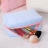 1Pc Cosmetic Travel Fleece Fabric Solid Color Wash Bag Make Up Pouch Storage Case Women's Toiletry Bag