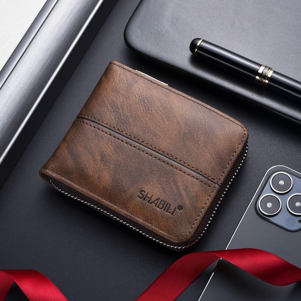 Schoolbag hot-selling new men's wallet zipper retro short horizontal men's wallet men wholesale