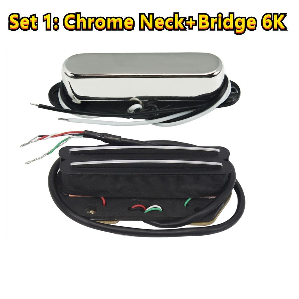 FLEOR Set of Alnico V TL Pickups Neck +Hot Dual Rails Humbucker Bridge Pickup fit for TL Guitar
