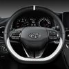 Funda para volante de coche Ioniq 5 2016 2017 2018, forma de D, de cuero sintético PU, accesorios para el interior del automóvil.