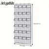 Clear Wall-Mounted Shoe Organizer 14/24 Pockets Transparent PVC Space Saving No Drill Hooks for Door Back Bathroom Closet
