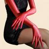3D Ultradünne 500-Pin Fünf-Finger-Handschuhe Öl Glänzend Hoch Elastische Passform Strumpf-Stil Handschuhe Damen Party Nachtclub Mode