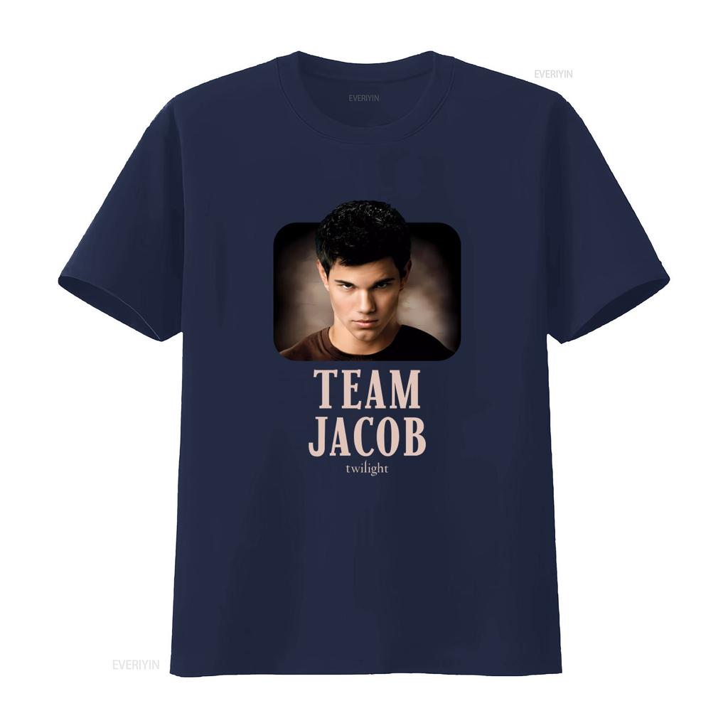 Team Jacob Twilight Damen T-Shirt Film-inspiriertes Print Lässige Kleidung vintage Gewaschen Designer-Kleidung Weich homme Stilvoll