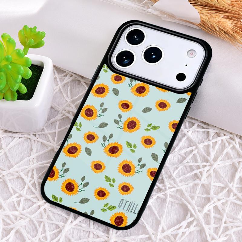 Beauty Yellow Sunflower Phone Case for iPhone 17 Air 16 15 11 12 14 13 Pro Max Shockproof Cover