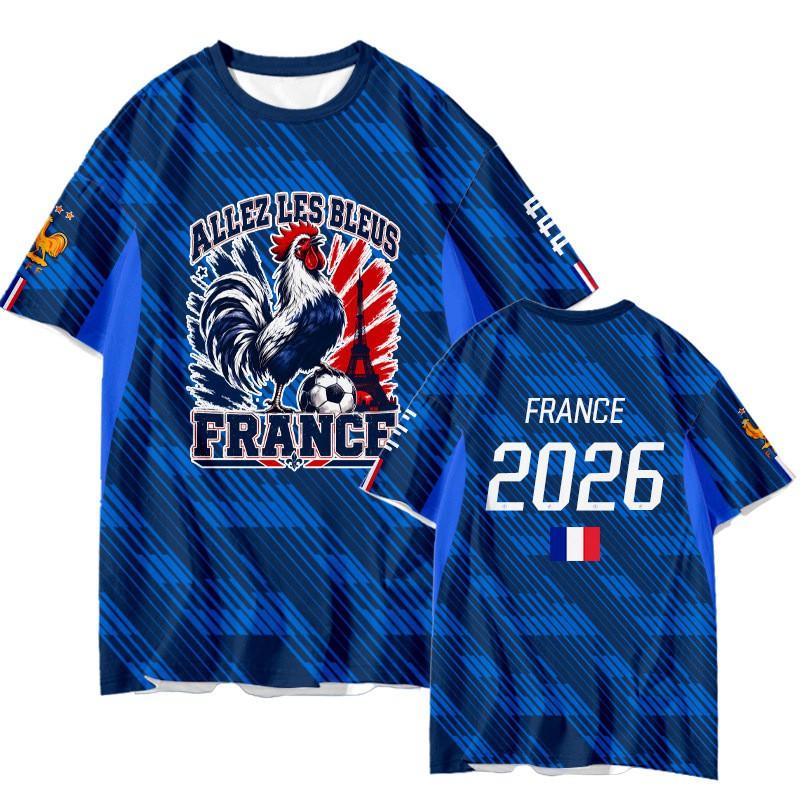 Maglia Fan Nazionale Francese Mbappe T-shirt Sportiva Unisex Manica Corta Asciugatura Rapida