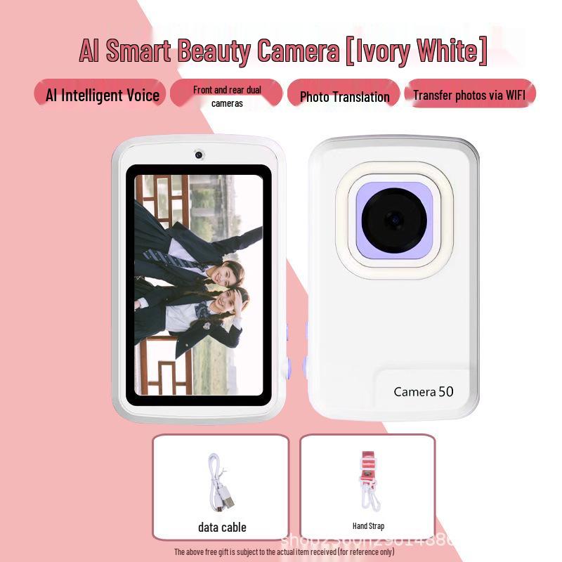 

M8 HD Touchscreen Dual Camera with AI Beauty - Front/Rear Selfie Camera for Students