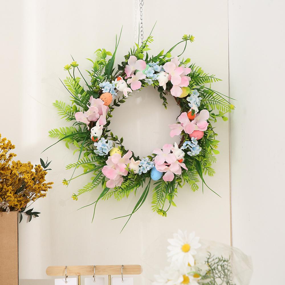 Easter Wreath Kit: Spring Flowers & Cute Rabbit Wall Decor
