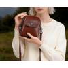 New Shoulder Cowhide Mobile Phone Bag Small Satchel Simple Fashion Versatile Women's Design Sense Niche Messenger Bag