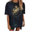 Women's Landscape Printed Round Neck Fashion Short Sleeved T-shirt