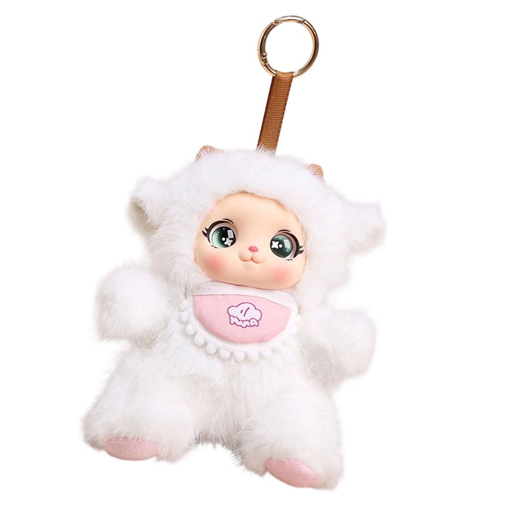 Cute Resin Sitting Pose Keychain Soft Plush Doll With Sturdy Stitching Multi Use Key Accessory For Bags And Cars