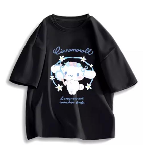 2026 New Fashion RoundNeck ShortSleeve TShirt Spring Summer Sanrio Cinnamoroll Women TShirt Cute Top Clothing