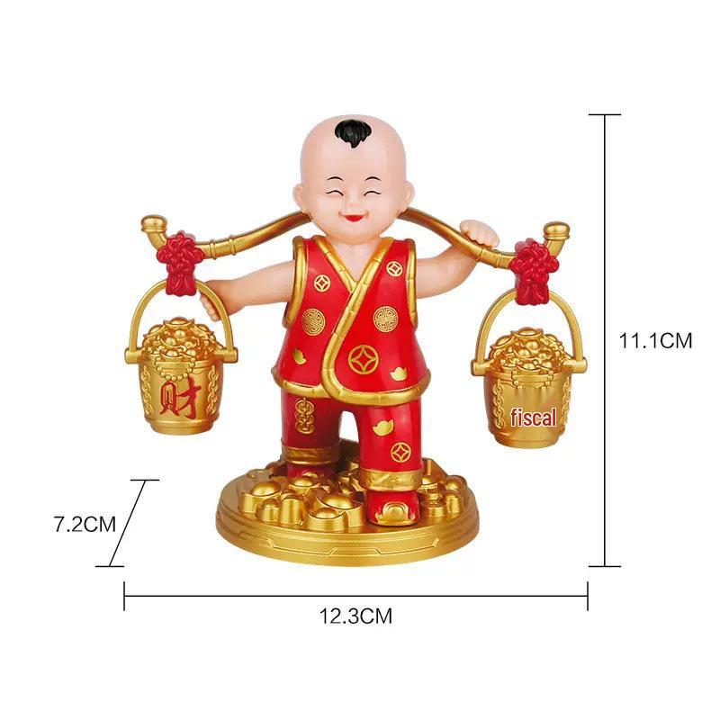 

Solar-Powered Lucky Cat Boy Figurine for Wealth & Celebration - Ideal for Cashier Counters, New Year Festivities, and Car Decorations. 12.3*11.1*7.2 cm