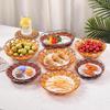 Round Wicker-Look Basket for Popcorn, Fries, Fruit, Snacks & More - Three-Line Edge