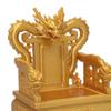 3D Printed Dragon Throne Ornament, Mini Emperor Chair Figurine with Gold Carving, Compact Desk Ornament & Key Holder Stand for Home Office Decor