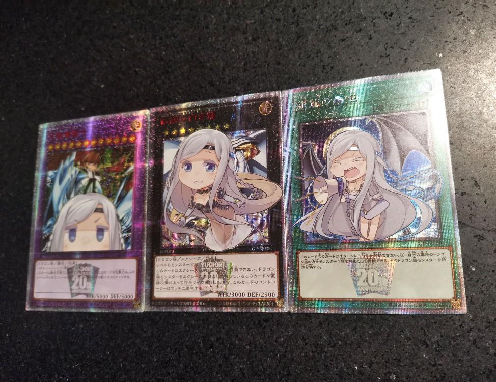 3pcs/set diy Yu-Gi-Oh! Blue-Eyes White Dragon Girl Self Control Collect Signature Trading Flash Card Anime Cartoon Gift