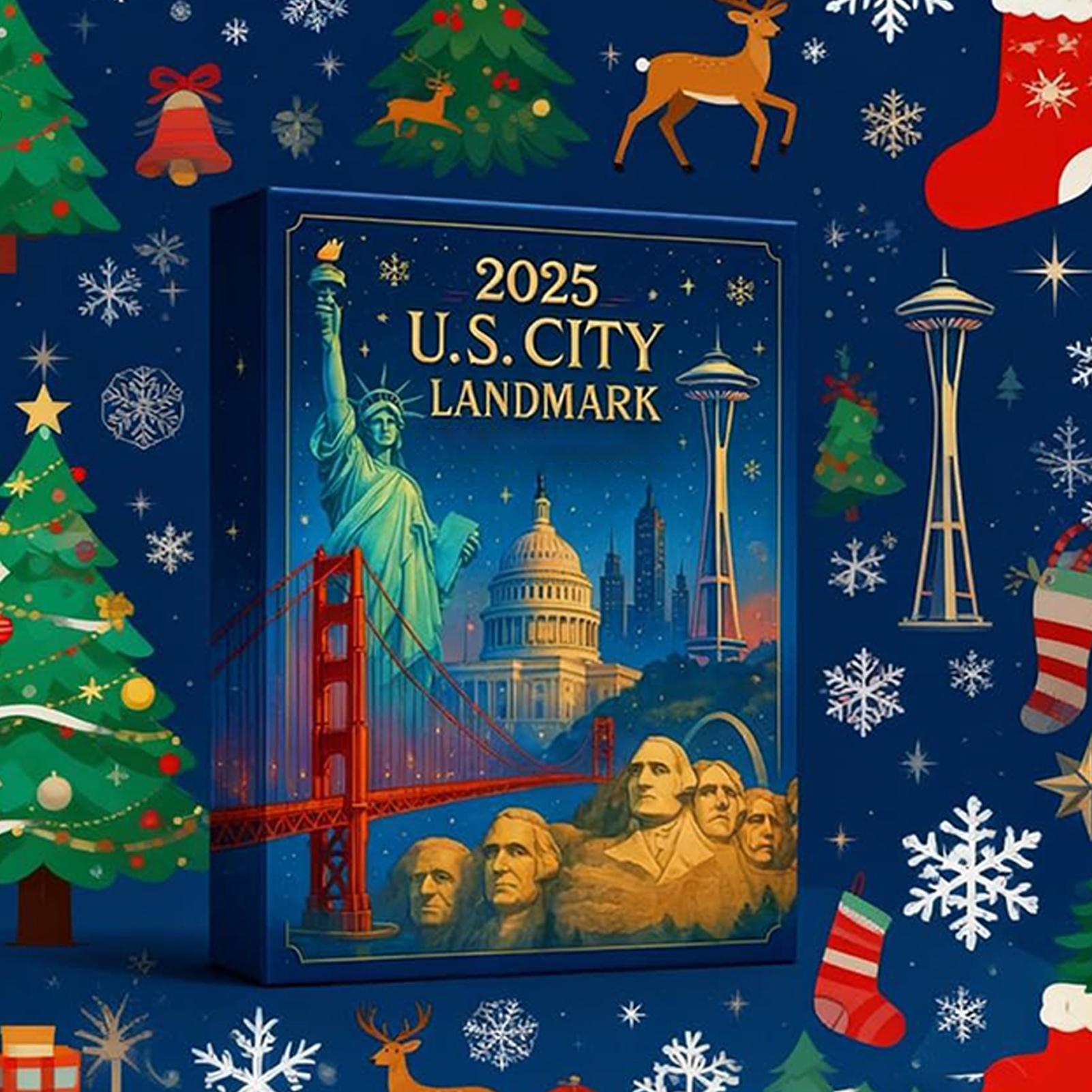 

City Landmark Calendar Advent 2D Flat Acrylic Pendant 24 Days Countdown Calendar For Christmas For Holiday Birthday Party Living one size