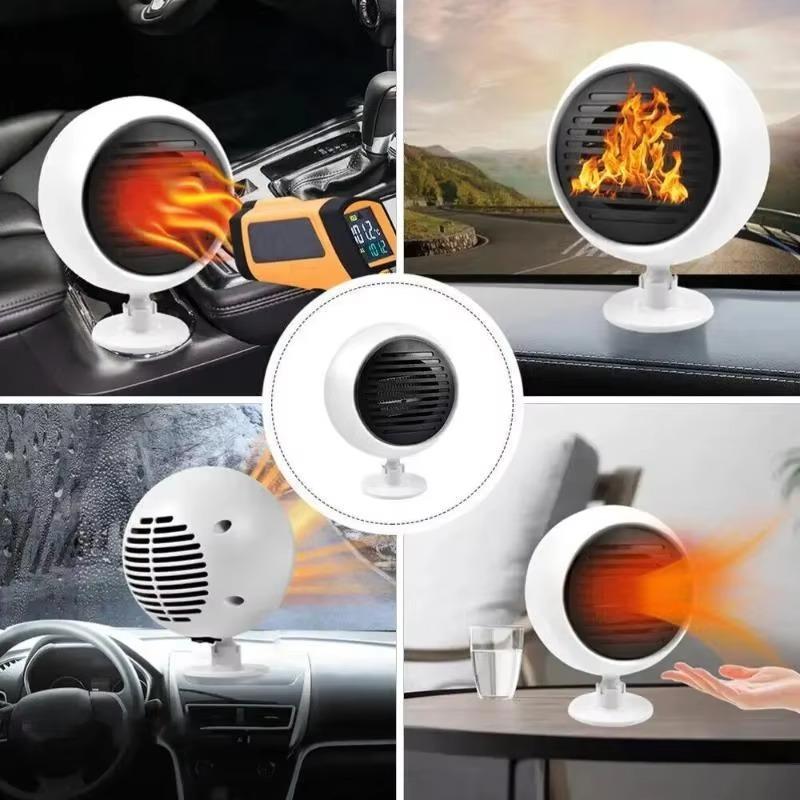 Portable Electric Car Dash Fan Cigarette Lighter Plug Fast Heating Remove Windshield Fog And Defrost Serving As A Car Heater Fan