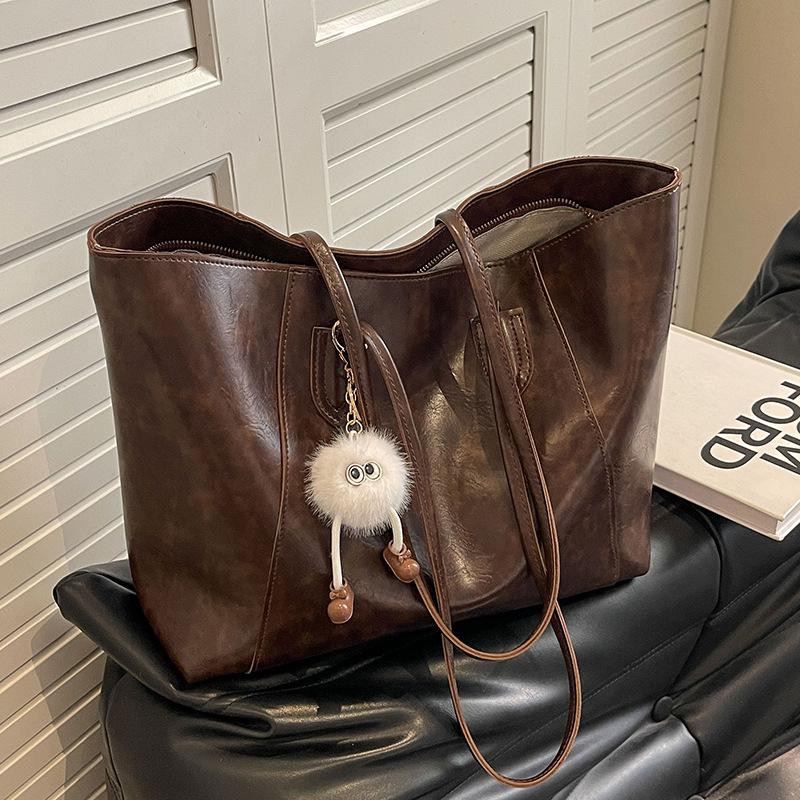 

Tote Bag Women S Bag Maillard Large Capacity Casual Retro Shoulder Commuter Bag Luggage