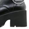 Gdgydh Modern Boots Woman Shoes Gothic Metal Decoration Black Boots Women Heel Sexy Chain Chunky Heel Platform Footwear Zipper